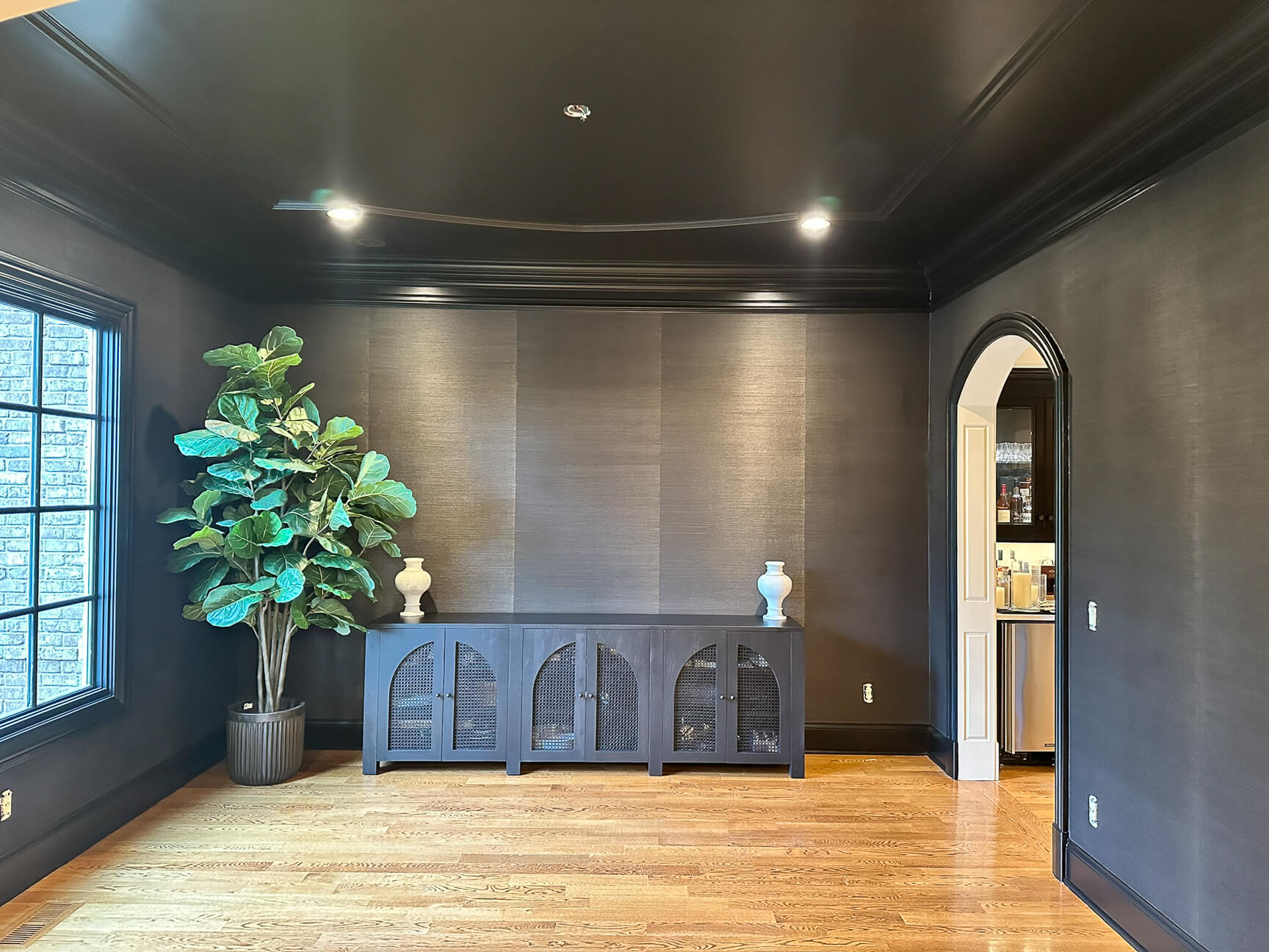 Grasscloth Wallpaper installed by Eleven Walls