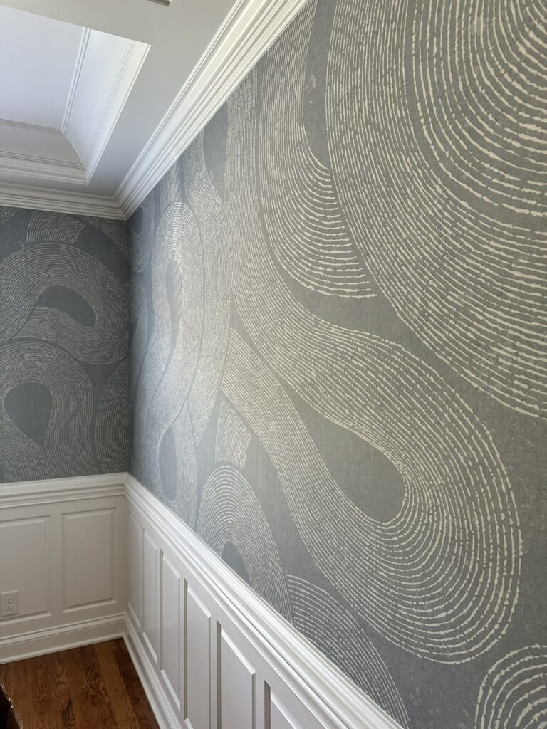 Sandberg Wallpaper's Zen Mural in Gray installed by Eleven Walls